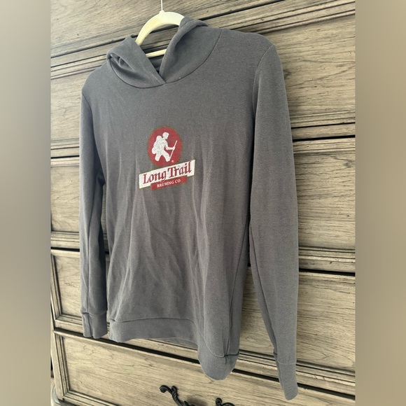 NEW Long Trail Brewing Co. Gray Thermal Hoodie NWOT Waffle Long Sleeve Hooded - Picture 5 of 9